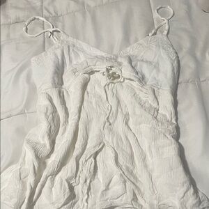 hollister y2k collection spaghetti strap crinkle shine flyaway babydoll top